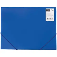 Папка на резинке OfficeSpace А4, 500мкм, синяя, фото 1