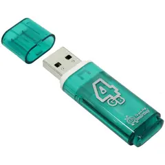 Память Smart Buy &quot;Glossy&quot;   4GB, USB 2.0 Flash Drive, зеленый, фото 1