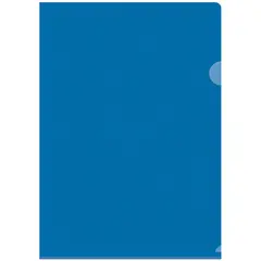 Папка-уголок OfficeSpace, A4, 100мкм, прозрачная синяя, фото 1