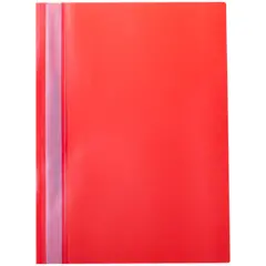 Папка-скоросшиватель пластик. OfficeSpace, А4, 160мкм, красная с прозр. верхом, фото 1