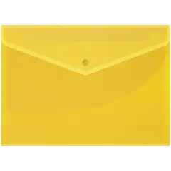 Папка-конверт на кнопке OfficeSpace  А4, 150мкм, желтая, фото 1