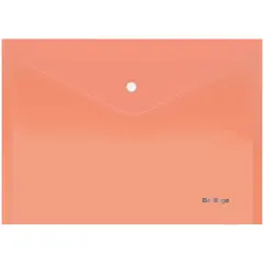 Папка-конверт на кнопке Berlingo &quot;Starlight&quot;, А4, 180мкм, прозрачная оранжевая, индив. ШК, фото 1