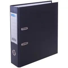 Папка-регистратор OfficeSpace, 70мм, бумвинил, с карманом на корешке, черная, фото 1