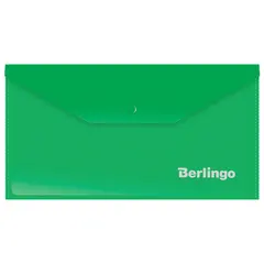 Папка-конверт на кнопке Berlingo, C6, 180мкм, зеленая, фото 1