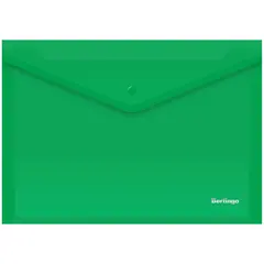 Папка-конверт на кнопке Berlingo, А4, 180мкм, зеленая, фото 1