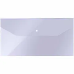 Папка-конверт на кнопке OfficeSpace С6 (135*250мм), 150мкм, прозрачная, фото 1