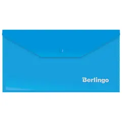Папка-конверт на кнопке Berlingo, C6, 180мкм, синяя, фото 1