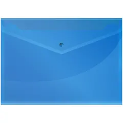 Папка-конверт на кнопке OfficeSpace  А4, 150мкм, синяя, фото 1