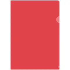Папка-уголок OfficeSpace, А4, 150мкм, прозрачная красная, фото 1