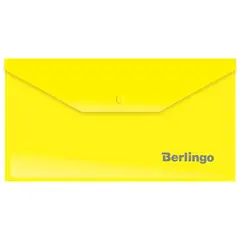 Папка-конверт на кнопке Berlingo, C6, 180мкм, желтая, фото 1