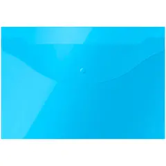 Папка-конверт на кнопке OfficeSpace  А4, 120мкм, синяя, фото 1