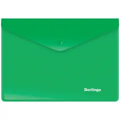 Папка-конверт на кнопке Berlingo, A5+, 180мкм, зеленая, фото 1