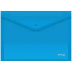 Папка-конверт на кнопке Berlingo, А4, 180мкм, синяя, фото 1