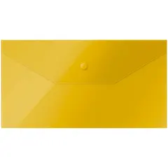 Папка-конверт на кнопке OfficeSpace, C6, 150мкм, желтая, фото 1