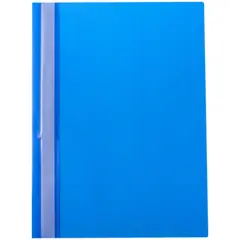 Папка-скоросшиватель пластик. OfficeSpace, А4, 160мкм, синяя с прозр. верхом, фото 1