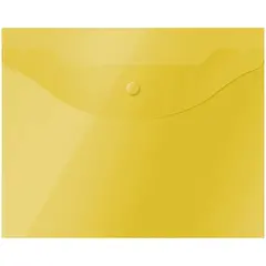 Папка-конверт на кнопке OfficeSpace А5 (190*240мм), 150мкм, полупрозрачная, желтая, фото 1