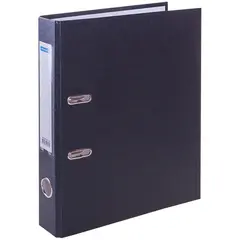 Папка-регистратор OfficeSpace, 50мм, бумвинил, с карманом на корешке, черная, фото 1