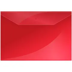 Папка-конверт на кнопке OfficeSpace  А4, 150мкм, красная, фото 1