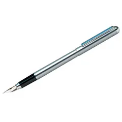 Ручка перьевая Berlingo &quot;Silver Prestige&quot; синяя, 0,8мм, корпус хром, пластик. футляр, фото 1