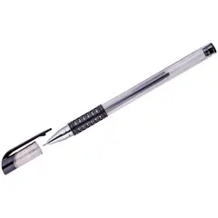 Ручка гелевая OfficeSpace черная, 0,5мм, грип, игольчатый стержень, фото 1