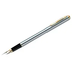 Ручка перьевая Berlingo &quot;Velvet Prestige&quot; синяя, 0,8мм, корпус хром/золото, пластик. футляр, фото 1
