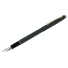 Ручка перьевая Berlingo &quot;Golden Prestige&quot; синяя, 0,8мм, корпус черный/золото, пластик. футляр, фото 1