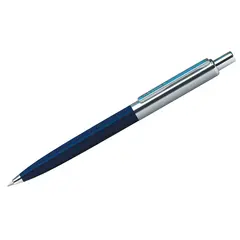 Ручка шариковая Berlingo &quot;Silver Arrow&quot; синяя, 1,0мм, корпус синий/хром, кнопочн., пластик. футляр, фото 1