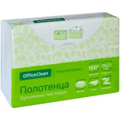 Полотенца бумажные лист. OfficeClean Professional(Z-сл), 2-слойные, 190л/пач, 21*23, белые, фото 1