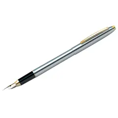 Ручка перьевая Berlingo &quot;Golden Prestige&quot; синяя, 0,8мм, корпус хром/золото, пластик. футляр, фото 1