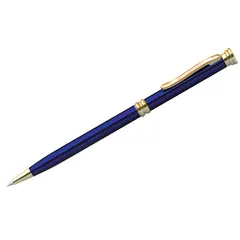 Ручка шариковая Berlingo &quot;Golden Luxe&quot; синяя, 0,7мм, корпус синий/золото, поворот., пластик. футляр, фото 1