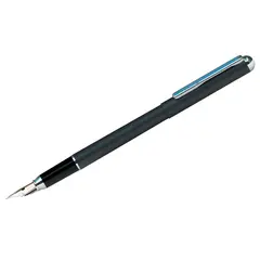 Ручка перьевая Berlingo &quot;Silver Prestige&quot; синяя, 0,8мм, корпус черный/хром, пластик. футляр, фото 1
