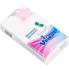 Платки бумажные носовые Veiro 2-слойные, 18*20см, белые, 10шт., фото 1