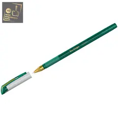 Ручка шариковая Berlingo &quot;xGold&quot; зеленая, 0,7мм, игольчатый стержень, грип, фото 1