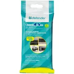 Салфетки чистящие влажные Defender, для поверхностей, в мягкой упаковке, 20шт., фото 1
