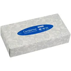 Салфетки косметические OfficeClean, 2-слойные, 20*20см, в картонном боксе, белые, 100шт., фото 1