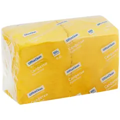 Салфетки бумажные OfficeClean Professional, 1 слойн., 24*24см, желтые, 400шт., фото 1