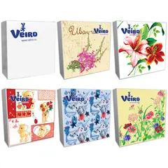 Салфетки бумажные Veiro 3-слойные, 33*33см, рисунок, 20шт., фото 1