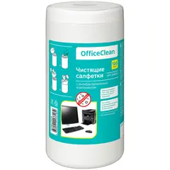 Салфетки чистящие влажные OfficeClean, универсальные, антибактериальные, в тубе, 100шт., фото 1