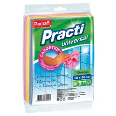 Салфетки для уборки Paclan &quot;Practi&quot;, нетканое полотно, 30*40см, 10шт., фото 1