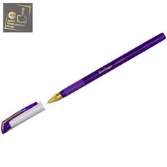 Ручка шариковая Berlingo &quot;xGold&quot; фиолетовая, 0,7мм, игольчатый стержень, грип, фото 1