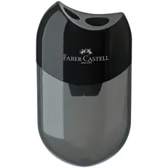 Точилка пластиковая Faber-Castell, 2 отверстия, контейнер, черная, фото 1
