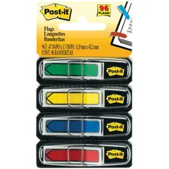 Флажки-закладки Post-it, 45*12мм, 24л*4 цвета, в индивидуальных диспенсерах, фото 1