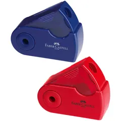 Точилка пластиковая Faber-Castell &quot;Sleeve Mini&quot;, 1 отверстие, контейнер, красная/синяя, фото 1