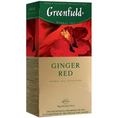 Чай Greenfield &quot;Ginger Red&quot;, травяной, имбирь, шиповник, яблоко, гибискус, 25 фольг. пакетиков по 2г, фото 1