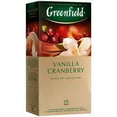 Чай Greenfield &quot;Vanilla Cranberry&quot;, черный с ароматом ванили и ягод, 25 фольг. пакетиков по 1,5г, фото 1