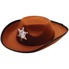 Шляпа Шерифа детская, коричневая, фото 1