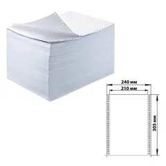 Бумага самокопирующая с перфорацией белая, 240х305 мм (12&quot;), 5-и слойная, 350 комплектов, DRESCHER, 110760, фото 1