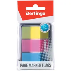 Флажки-закладки Berlingo, 45*20мм, 20л*3 неоновых цвета, в диспенсере, фото 1