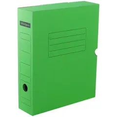 Короб архивный с клапаном OfficeSpace, микрогофрокартон,  75мм, зеленый, до 700л., фото 1