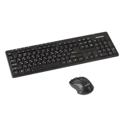 Набор беспроводной SONNEN K-618, клавиатура 114 клавиш, мышь 4 кнопки 1600 dpi, черный, 512656, фото 1